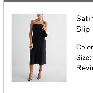 Express Black Strapless Satin Dress